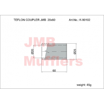 Teflon Coupler 20x40